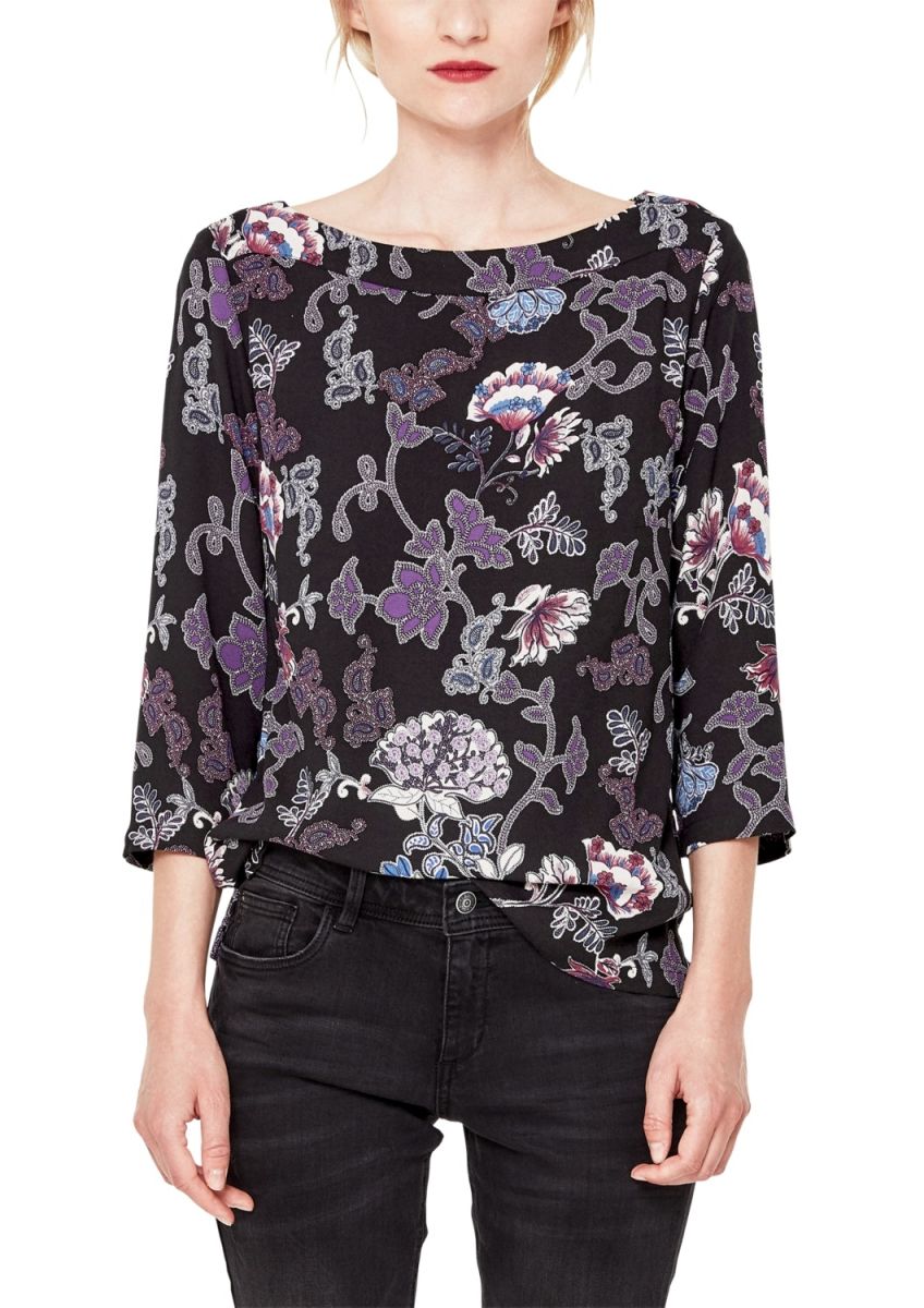 s.Oliver Red Label Viscose blouse - blue/green/purple/black/white (99A4)