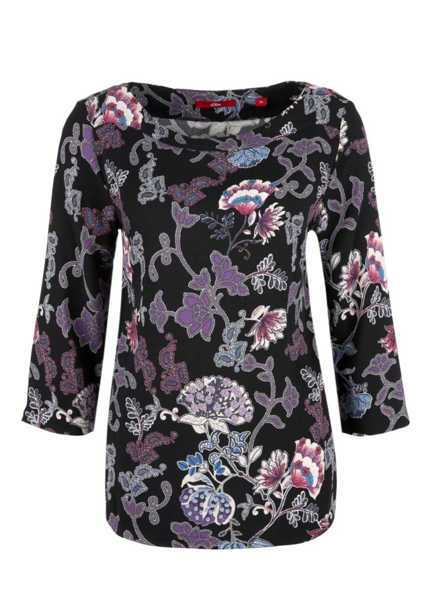 s.Oliver Red Label Viscose blouse - blue/green/purple/black/white (99A4)