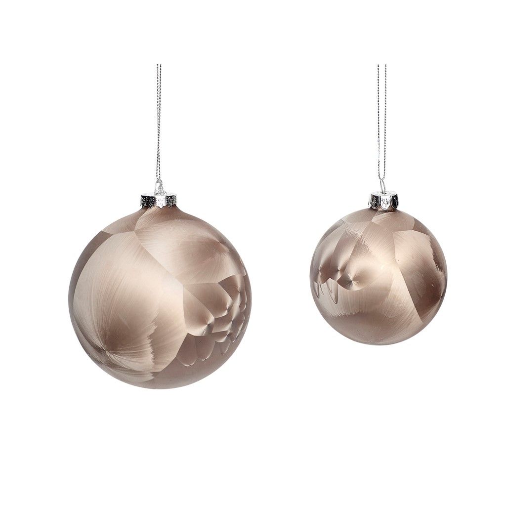 Hübsch Christmas balls - set 2 - brown (00)