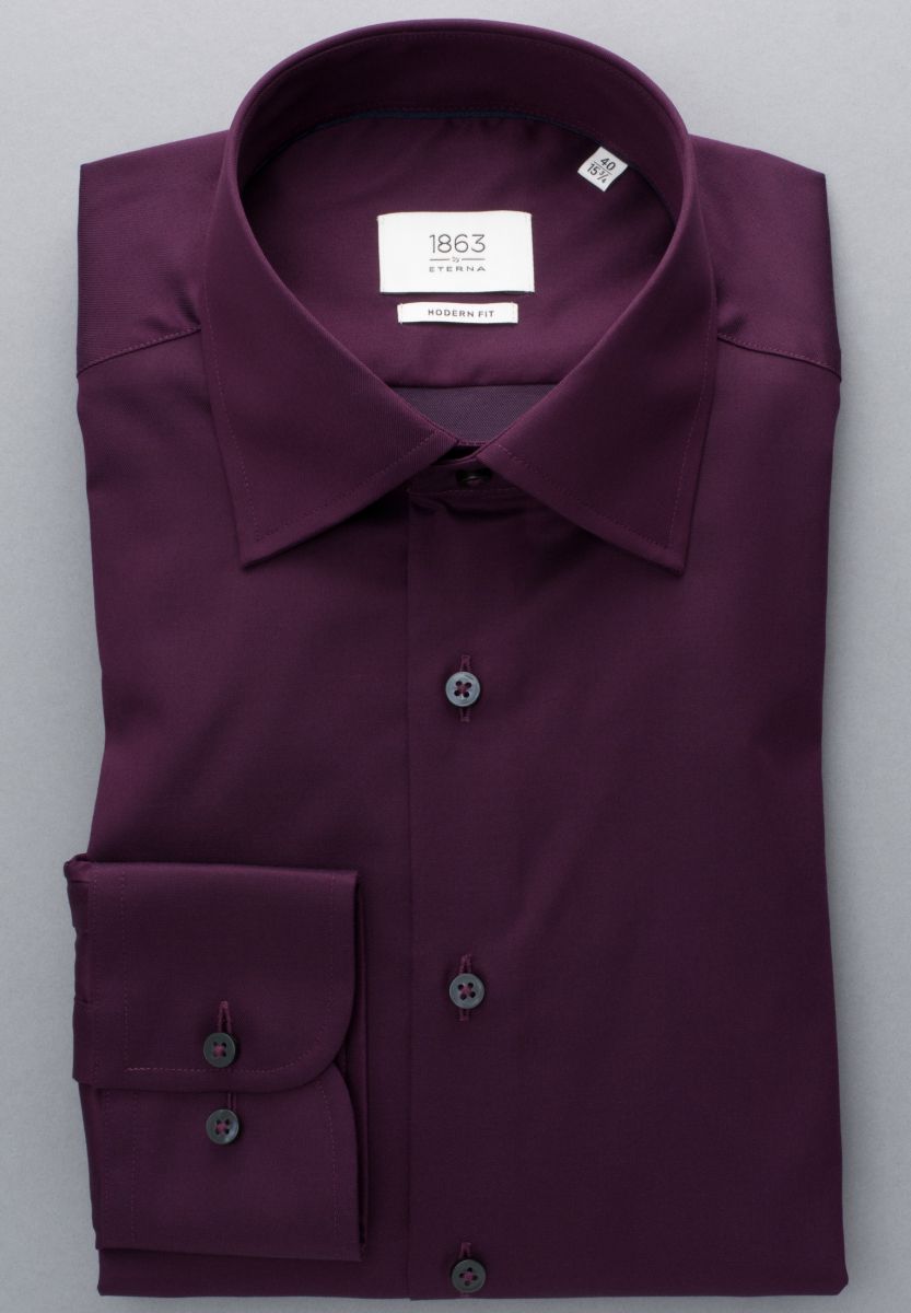 Eterna Modern fit: business shirt - red (57)