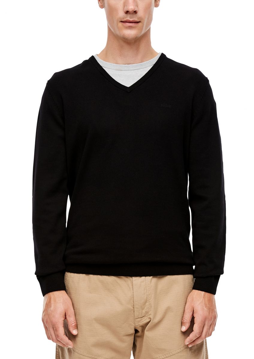 s.Oliver Red Label Regular fit: fine knit sweater - black (9999)