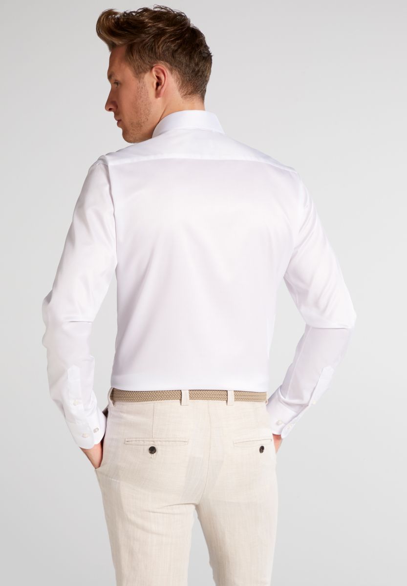 Eterna Slim Fit: long sleeve shirt  - white (00)