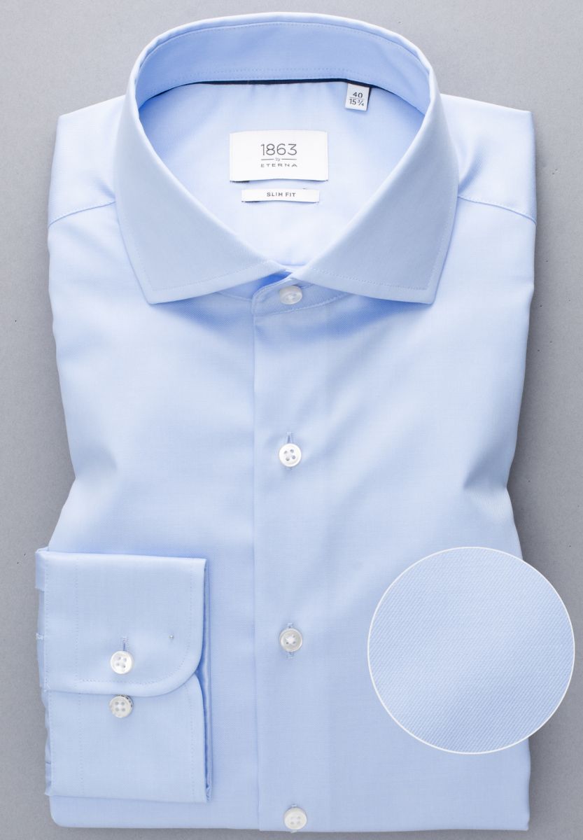 Eterna Slim Fit: long sleeve shirt  - blue (10)
