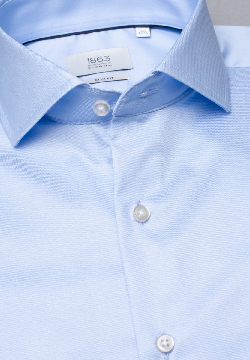 Eterna Slim Fit: long sleeve shirt  - blue (10)