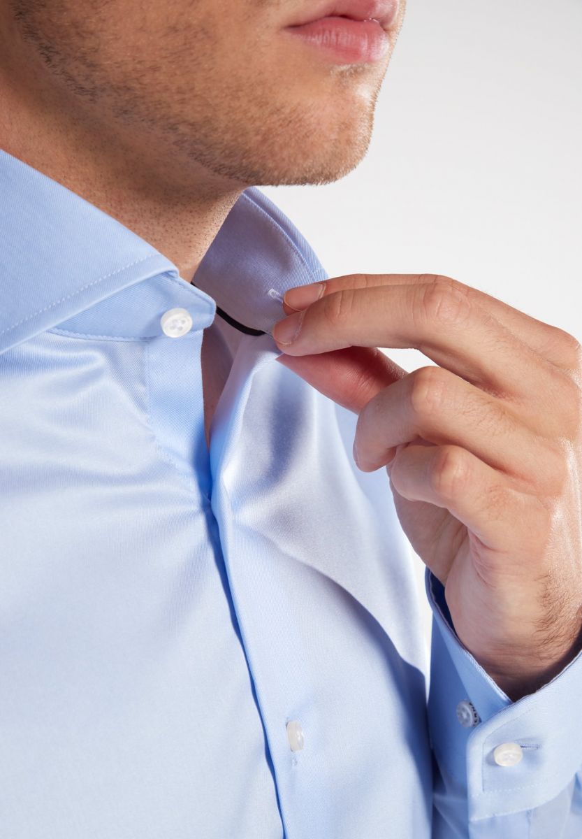 Eterna Slim Fit: long sleeve shirt  - blue (10)