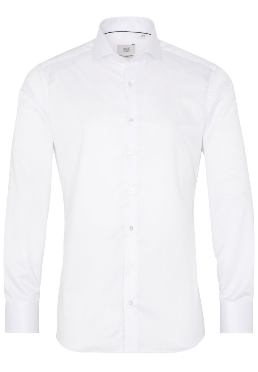 Eterna Slim Fit: long sleeve shirt  - white (00)