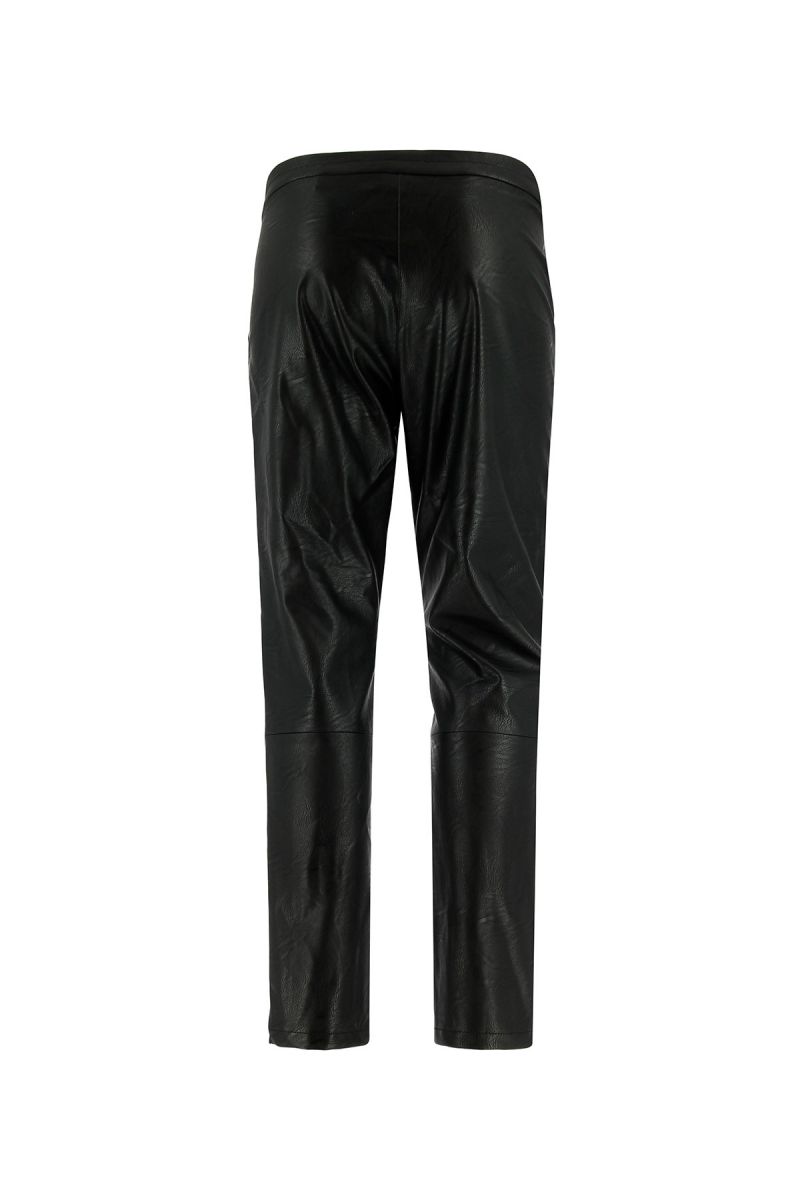 Black Faux Leather Seam Extreme Wide Leg Trousers | Wide leg pants outfit,  Leg pants outfit, Leather look jeans