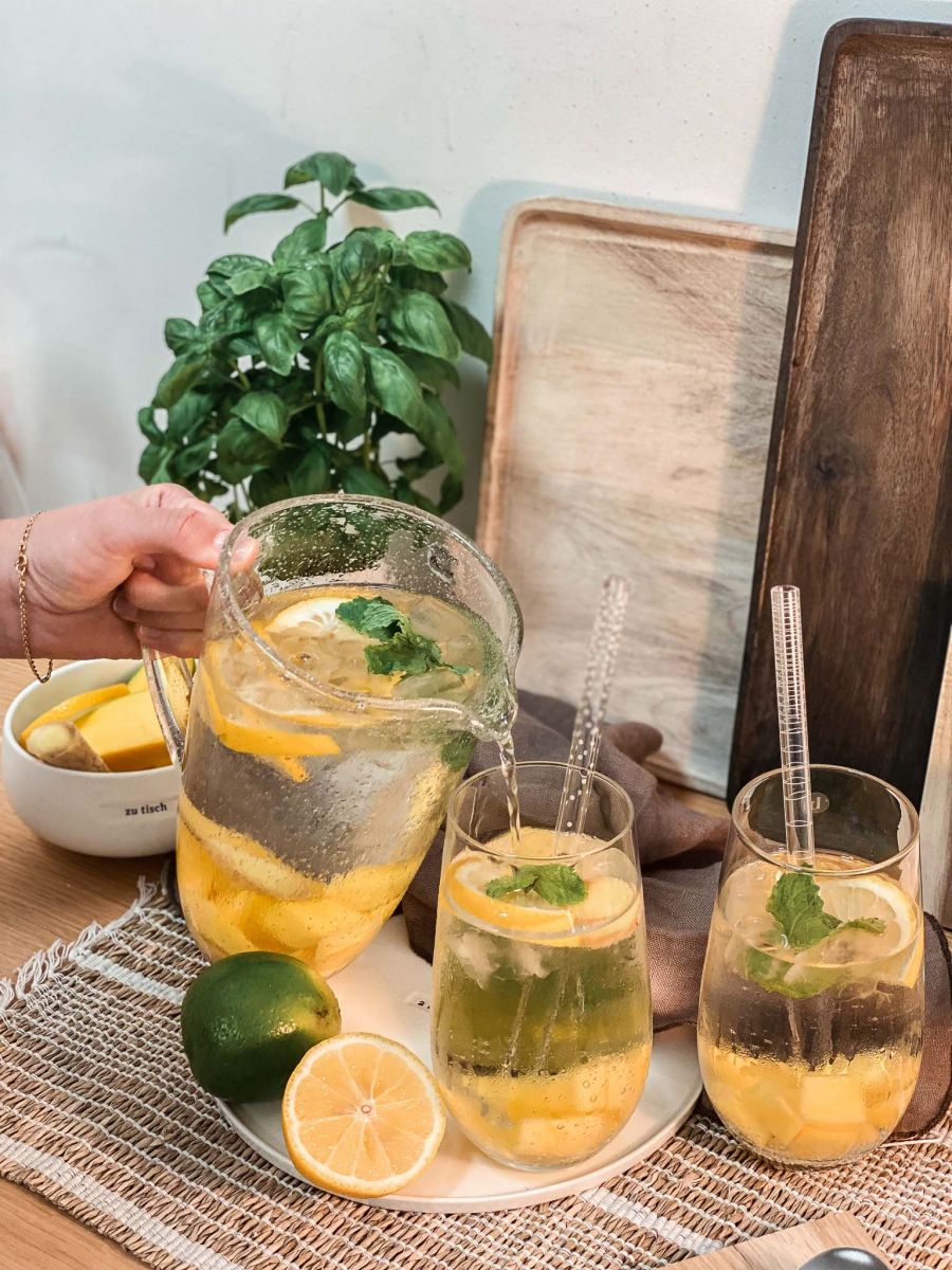 Broste Copenhagen Wasserglas Bubble (Ø 8,5 cm) - weiß (00)