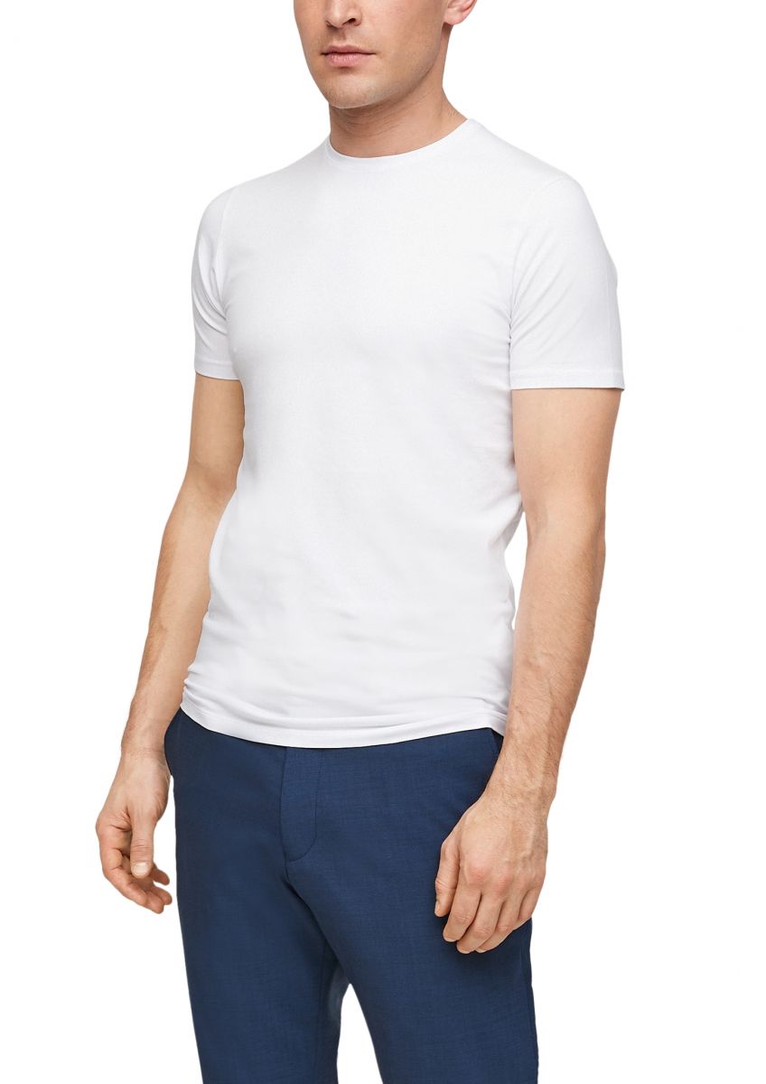 s.Oliver Black Label T-Shirt mit Rundhalsausschnitt - weiß - XXL (0100)
