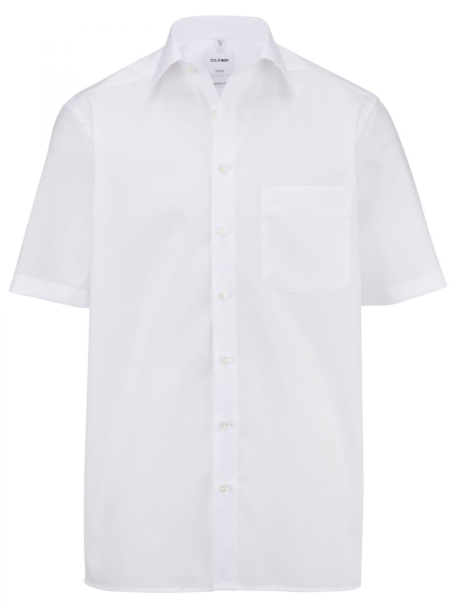 Olymp Comfort Fit: short sleeve shirt - white (00)