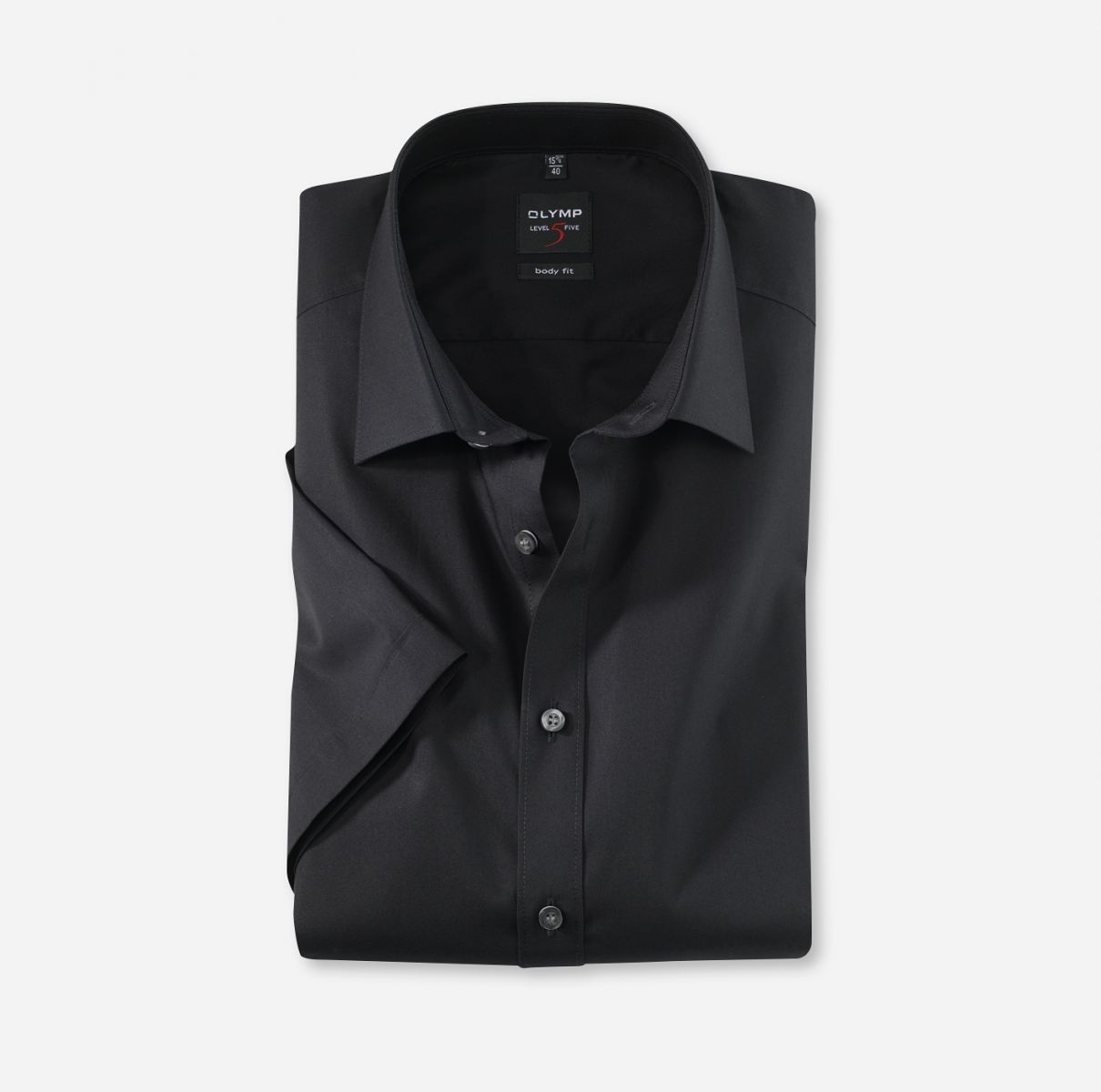 Olymp Body fit: short sleeve shirt - black (68)