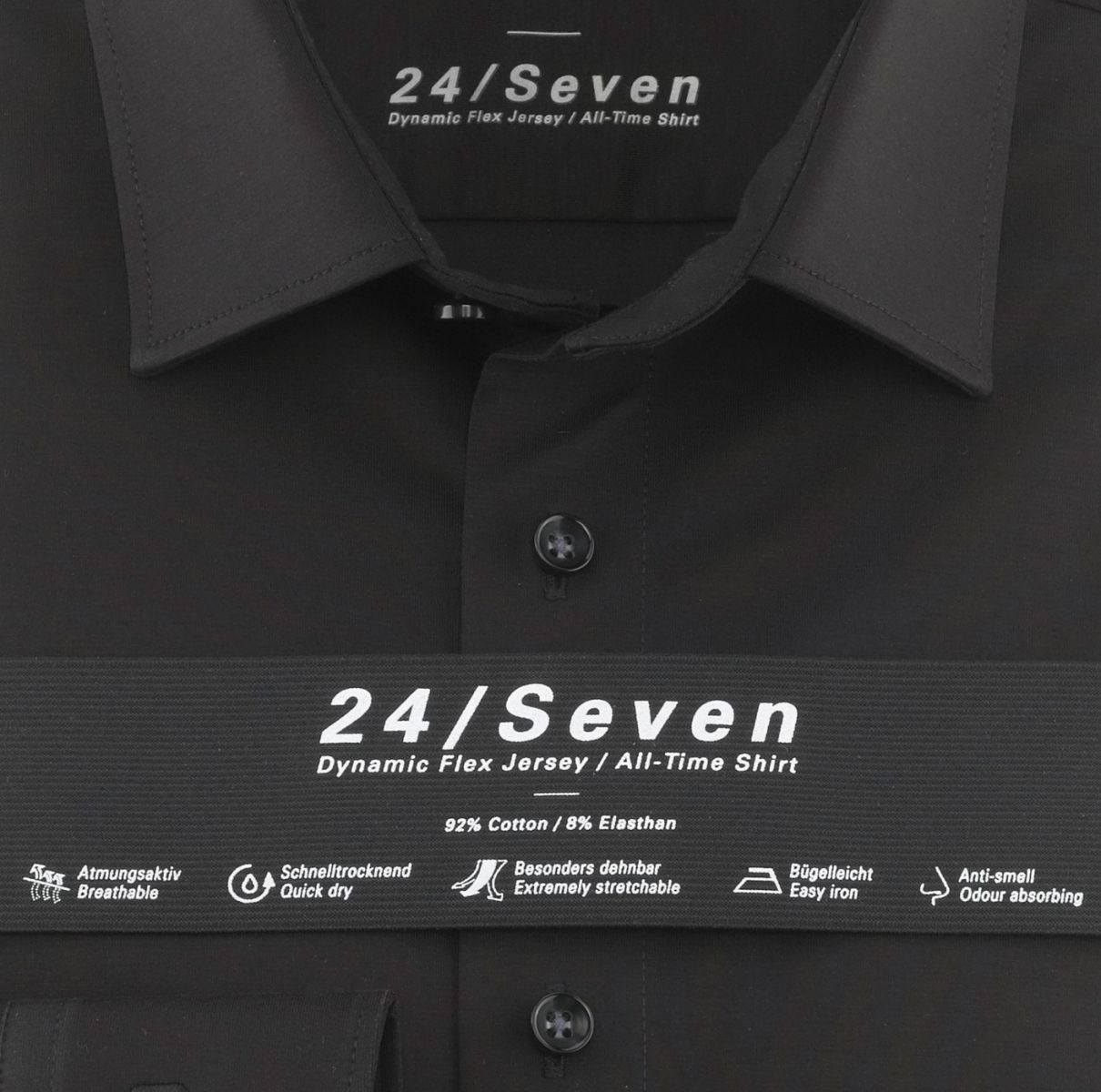 Olymp Modern Fit: long sleeve shirt - black (68)