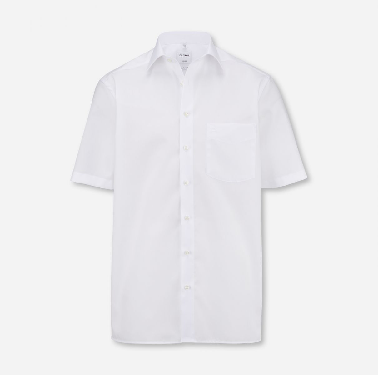 Olymp Comfort Fit: short sleeve shirt - white (00)