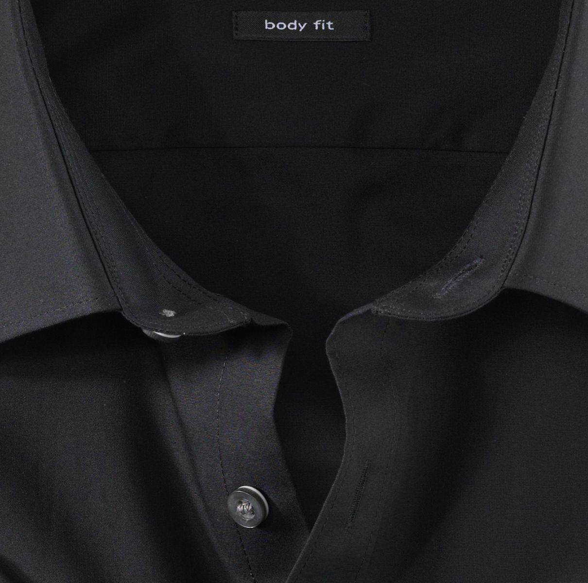 Olymp Body fit: short sleeve shirt - black (68)