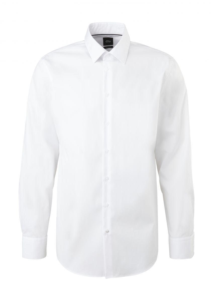 s.Oliver Black Label Slim: Shirt with Kent collars - white (0100) - 43