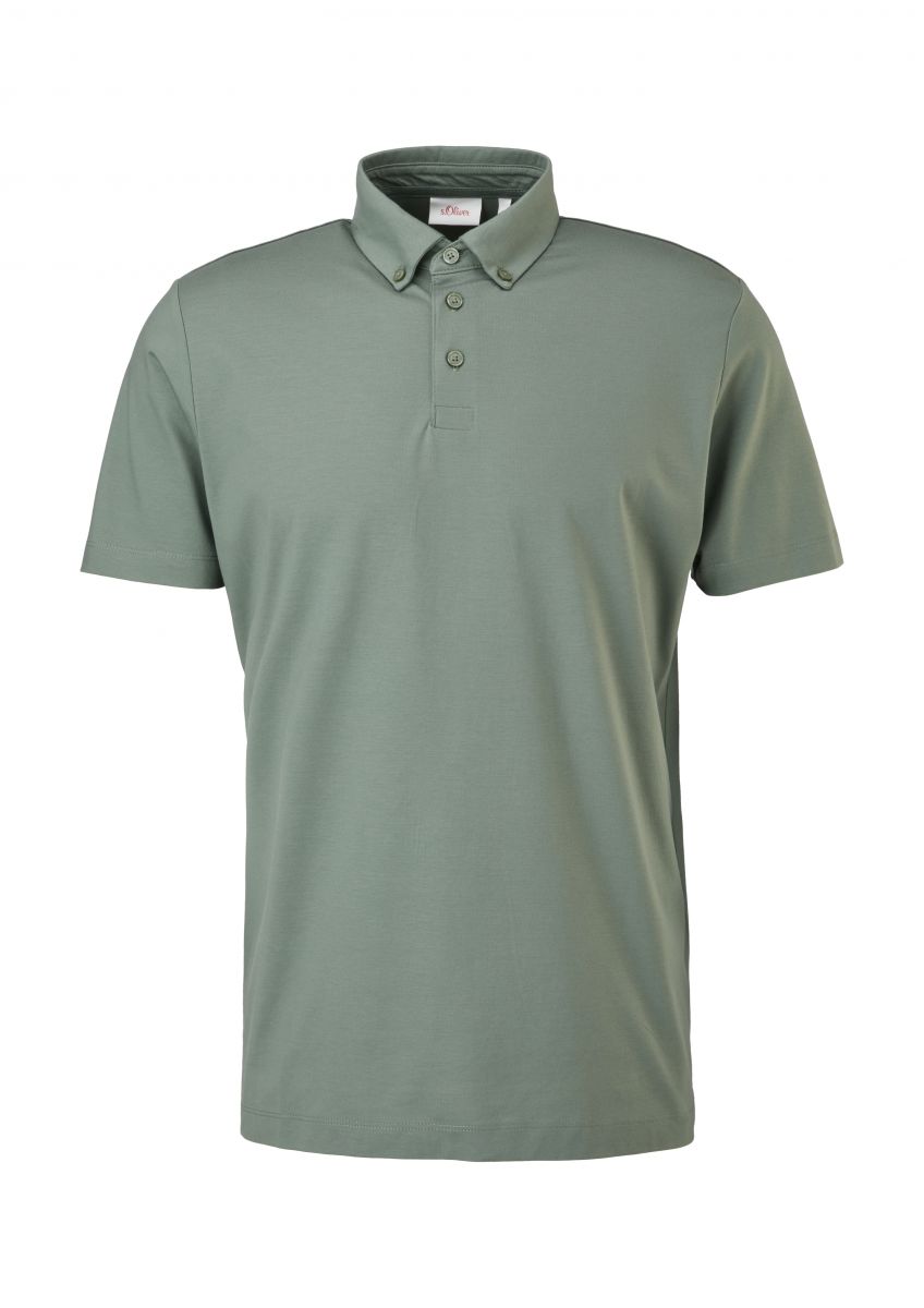 s.Oliver Red - - Button-Down-Kragen Label S Polo-Shirt (7814) mit grün