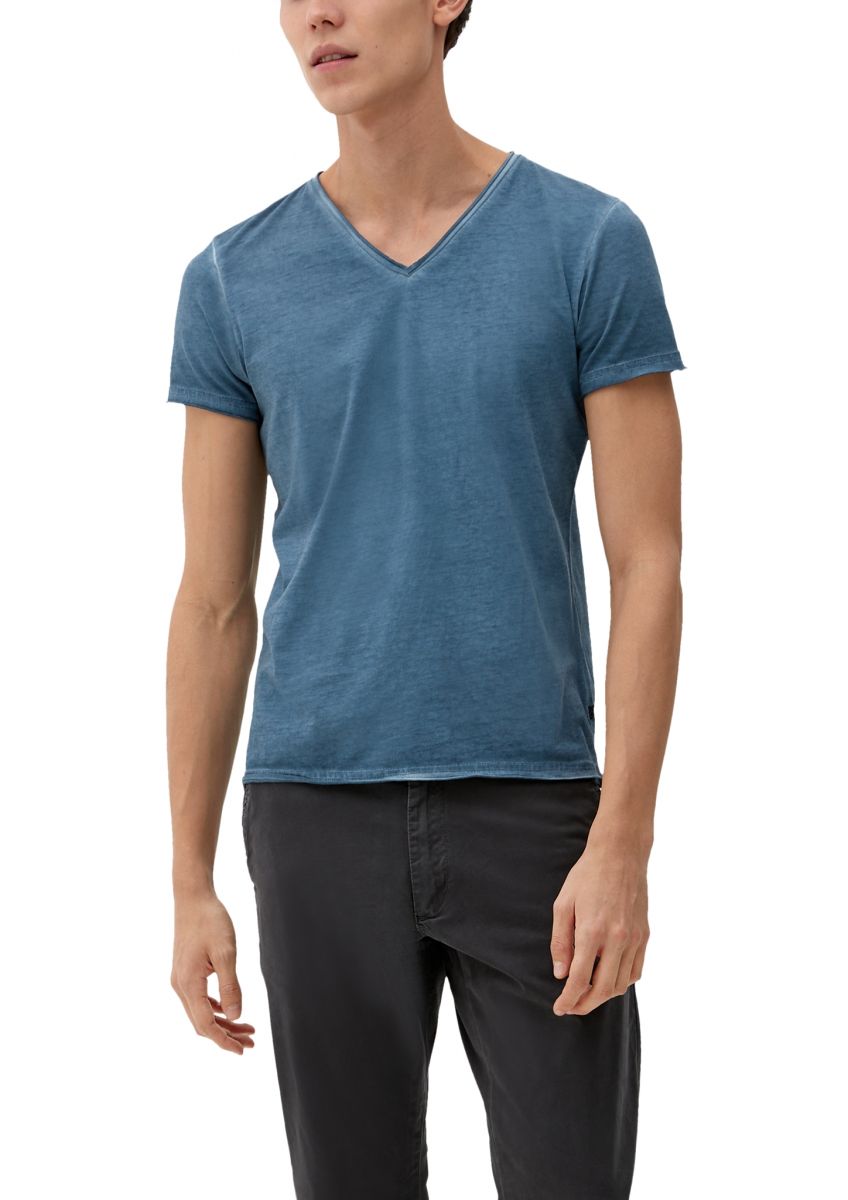 Blue v neck on sale shirt