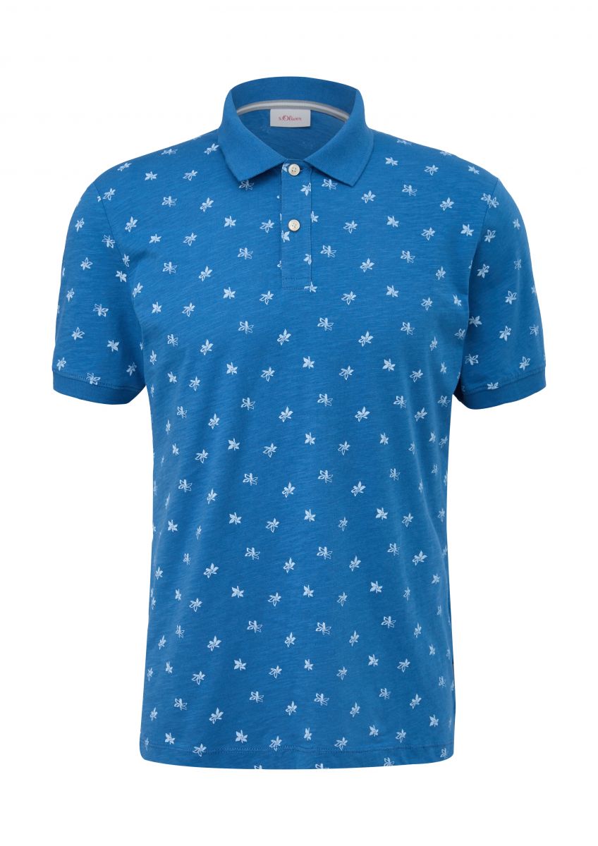 s.Oliver Red Label Polo shirt with allover print blue 54A1 L