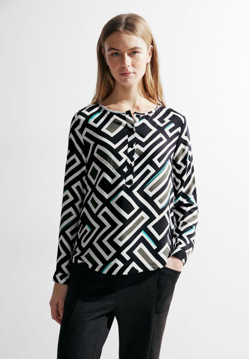 Cecil XXL Blouse - (30001) with - black print all-over