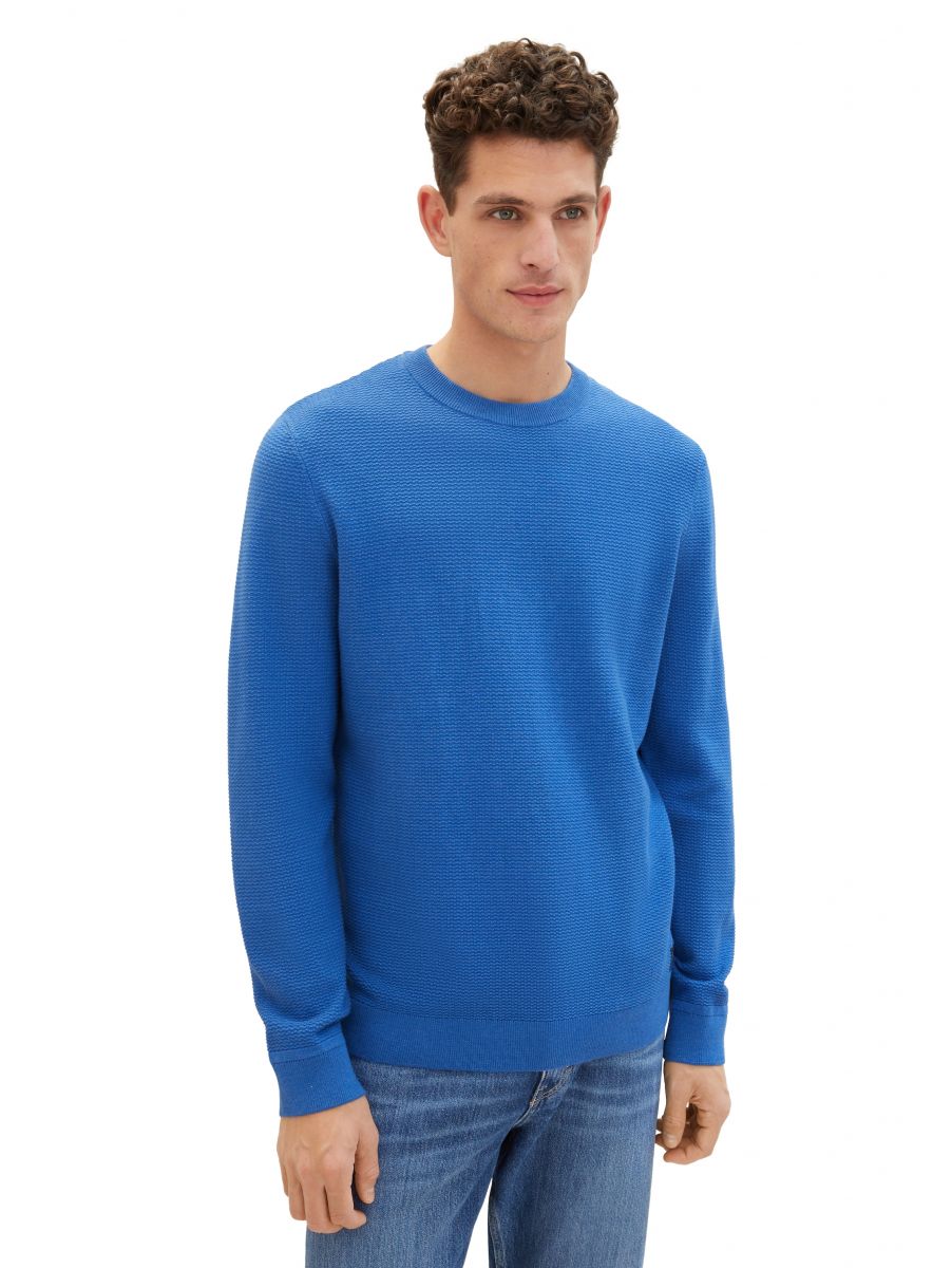 Tom Tailor Structured knit jumper - blue (34761) - S