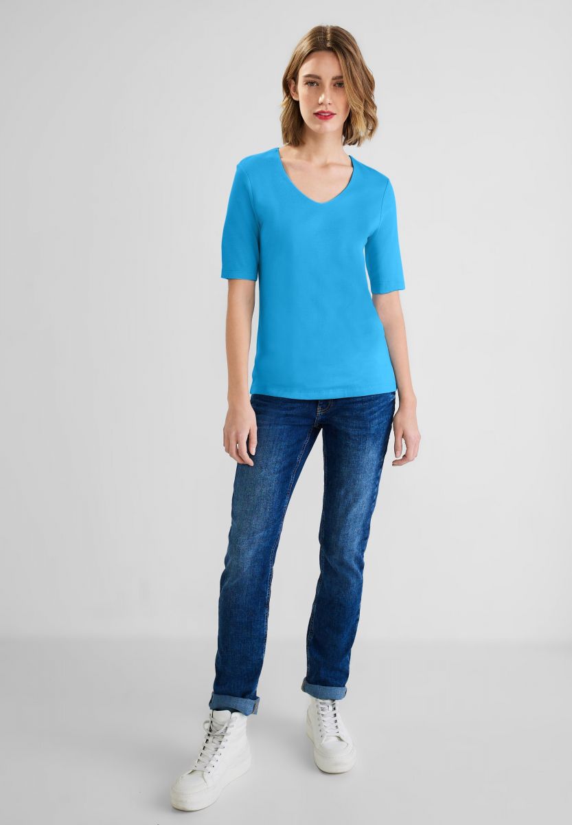 Street One T-Shirt in Unifarbe - blau (14510) - 38