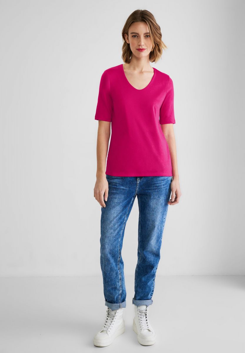Street One T-Shirt in Unifarbe - pink (14717) - 36