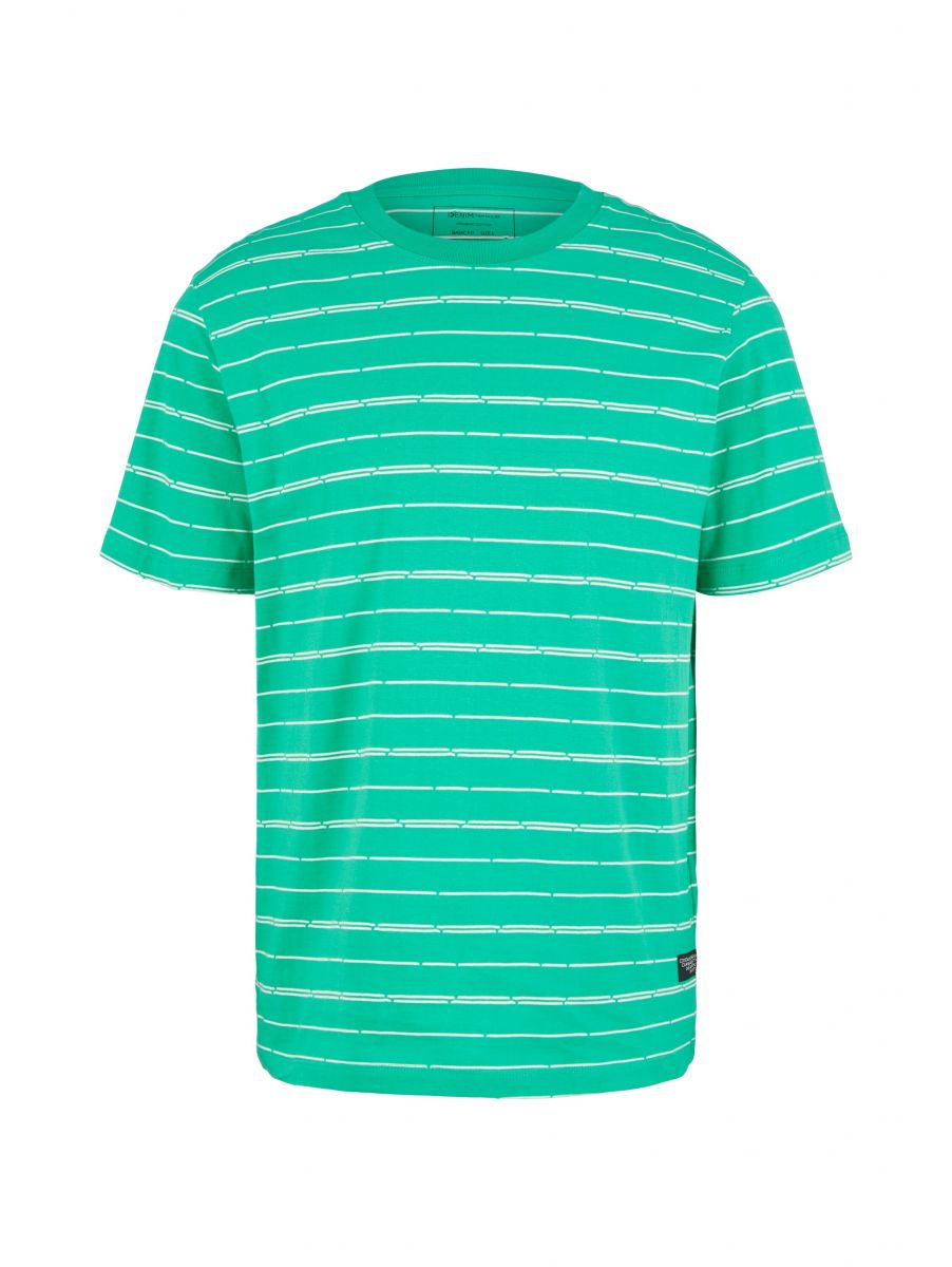Tom Tailor Denim - Gestreiftes (31374) - T-Shirt grün M