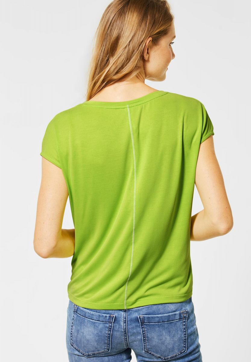 Street One T-shirt with knot detail - green (12368)