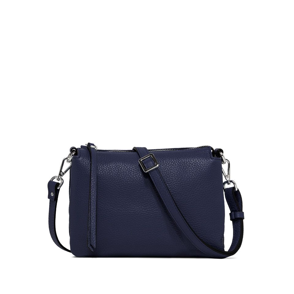 Blue and shop black bag