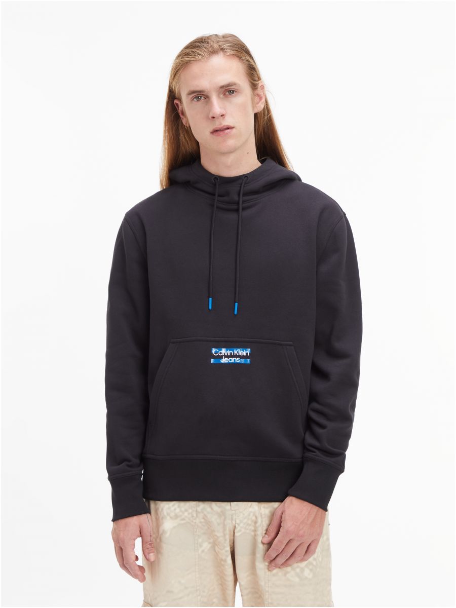 Calvin klein shop stripe logo hoodie