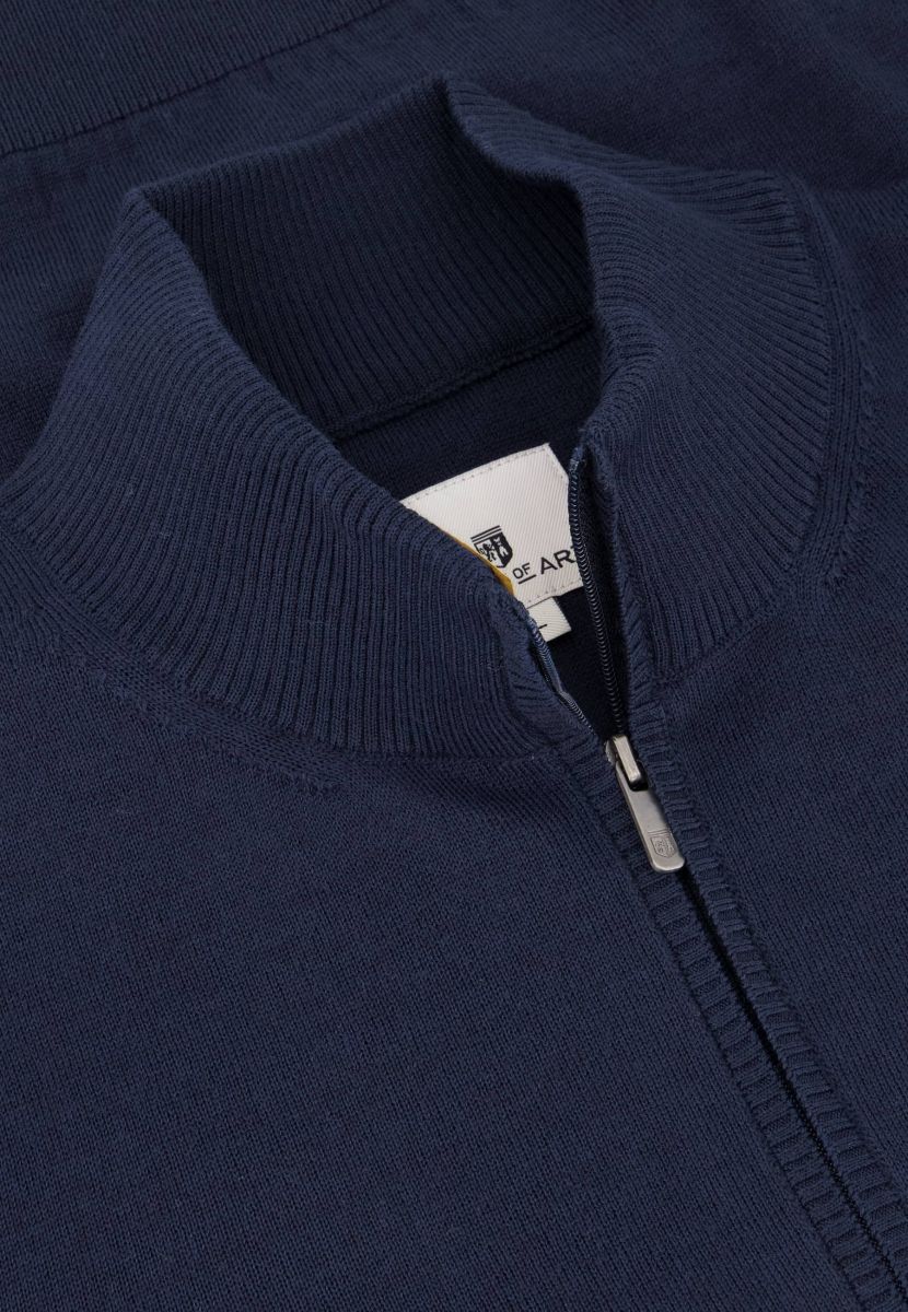 Pull en tricot bleu foncé à fermeture éclair (9642507)