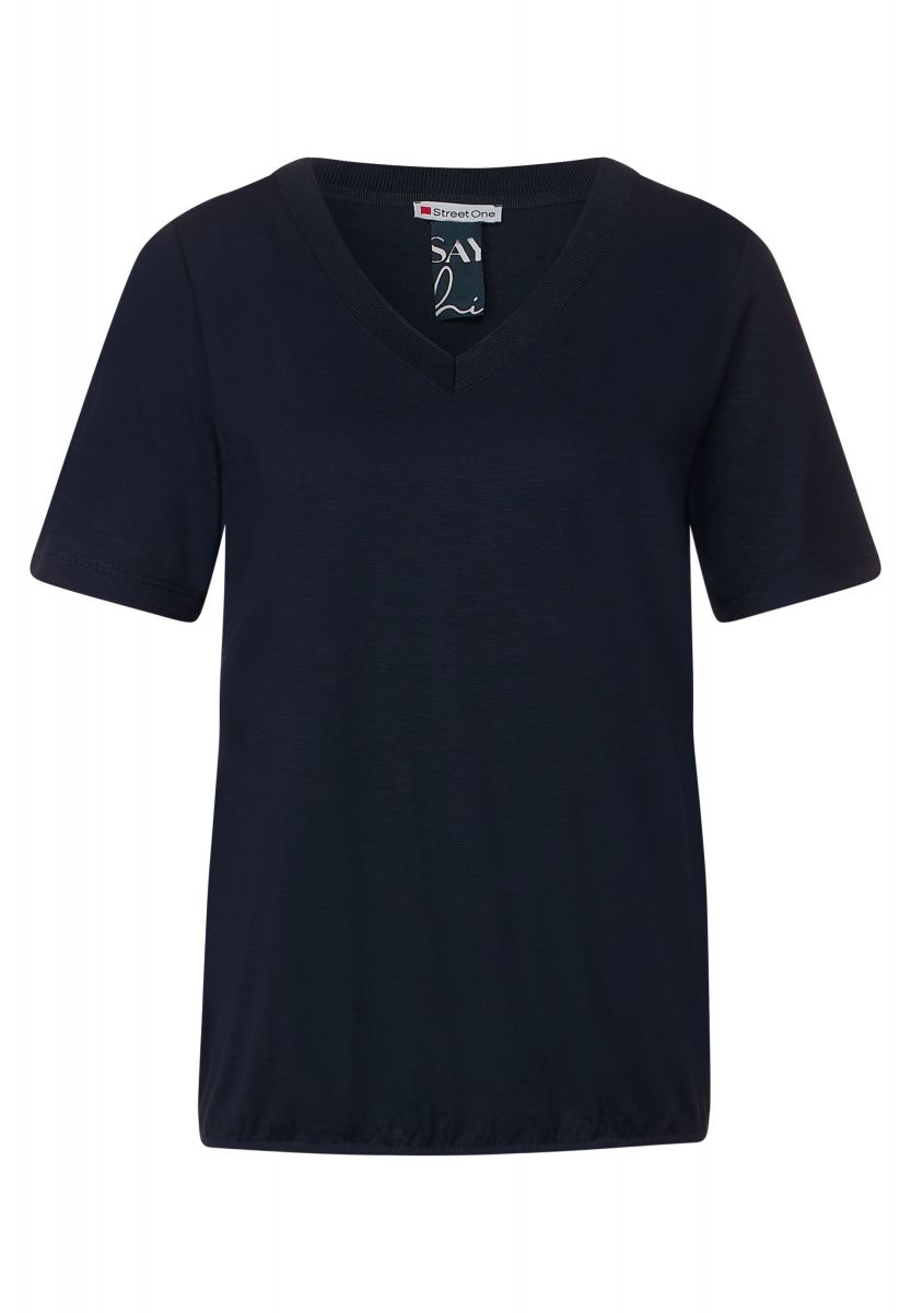 Blue v shop neck shirt