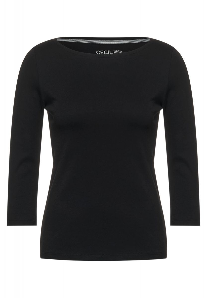 [Steigende Popularität] Cecil Basic - schwarz Unifarbe in (10001) L Shirt 