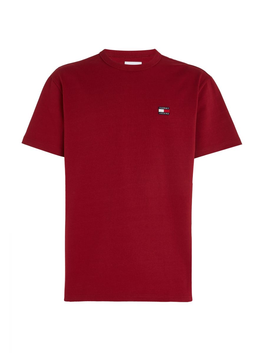 Tommy Jeans M T-shirt (XJS) rouge Classic Fit badge avec - 