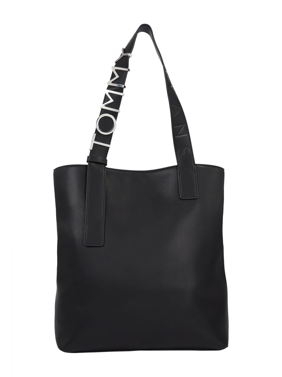 Black shopper clearance bag with zip