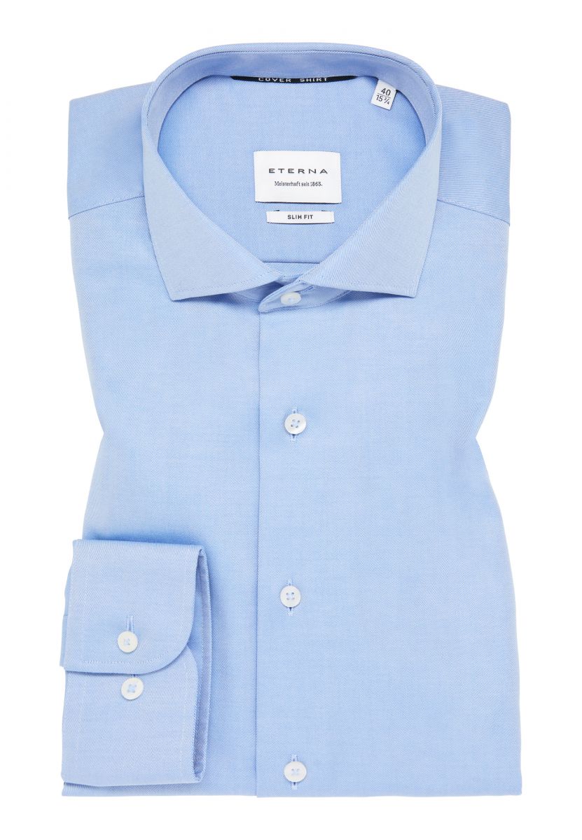 Eterna Slim Fit: long sleeve shirt  - blue (14)