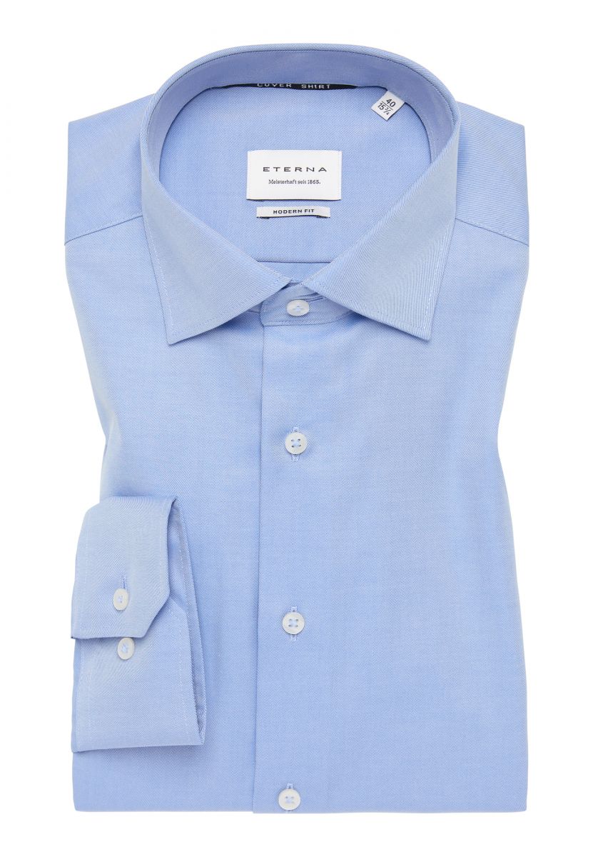 Eterna Modern Fit: long sleeve shirt - blue (14)