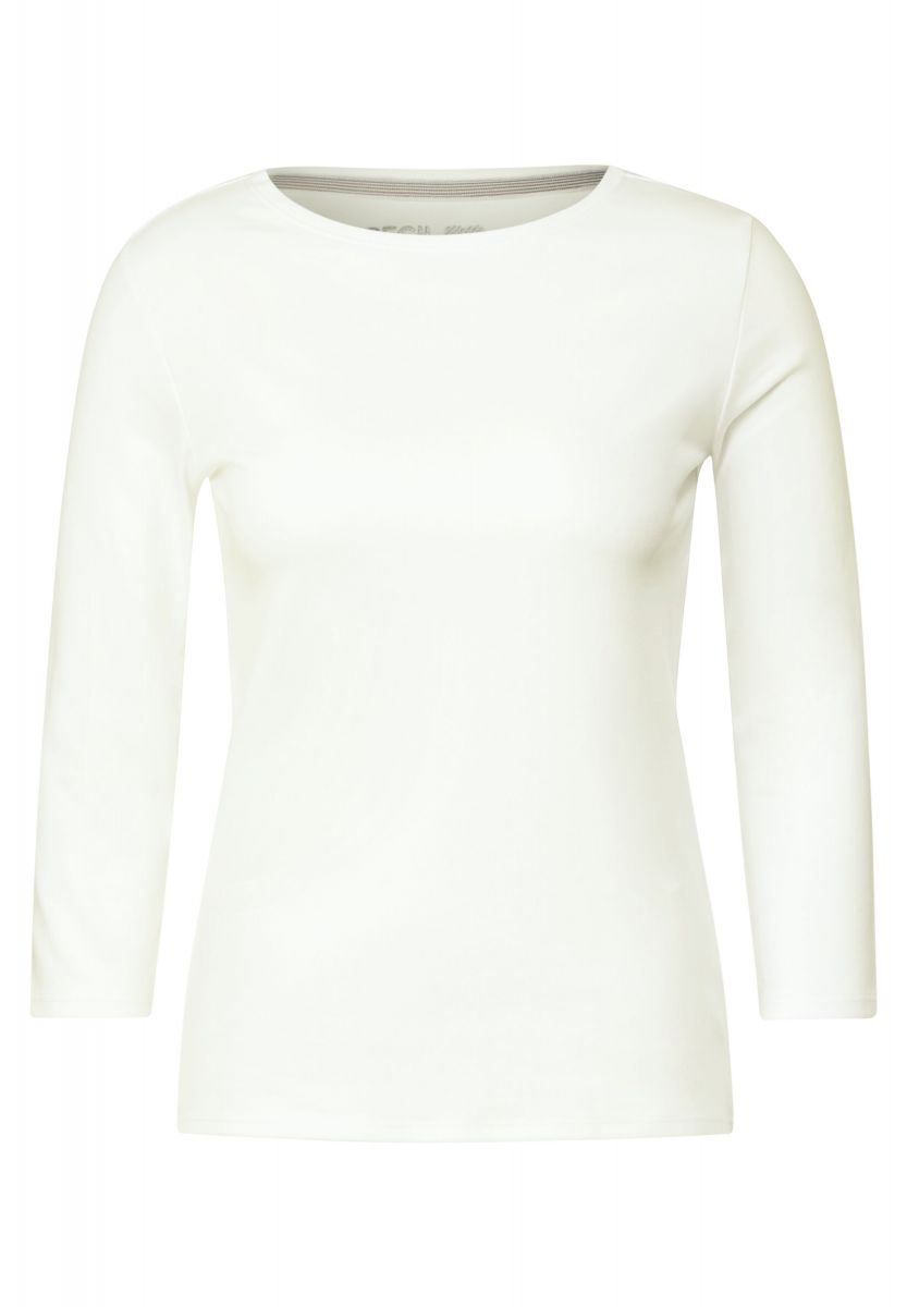 Cecil Basic shirt in uni white color - - (13474) L
