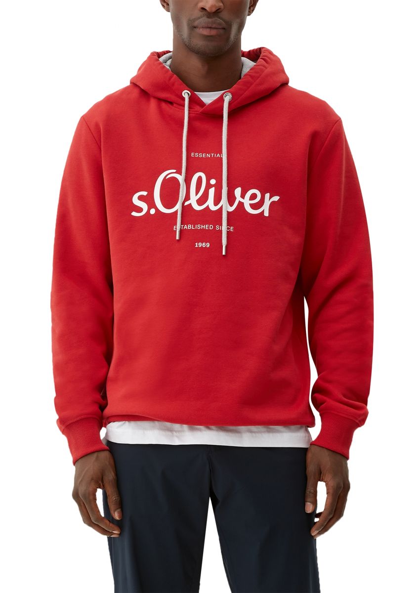 s.Oliver Red Label Hoodie with front print - red (31D1) - M
