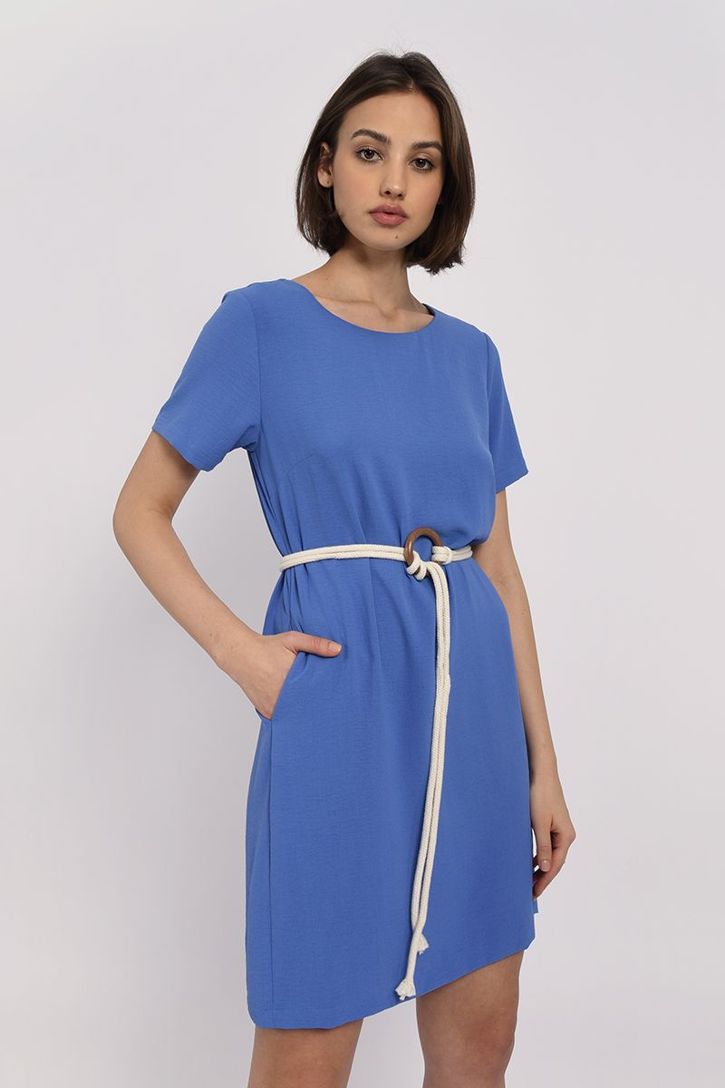 Blue shop plain dress