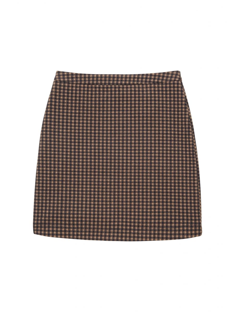 Blue and clearance brown plaid skirt