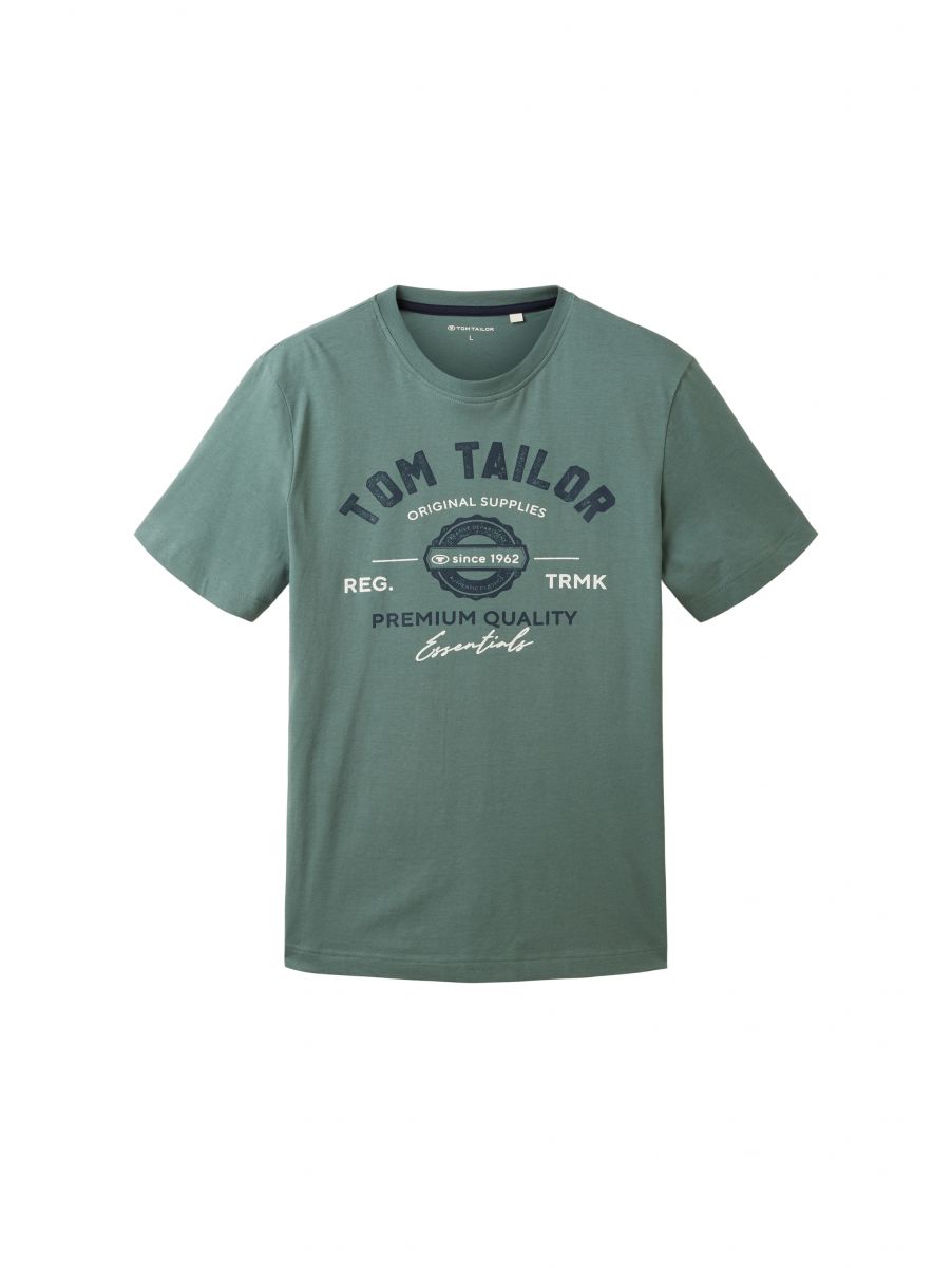 (19643) - - Tom with print T-shirt green logo M Tailor a