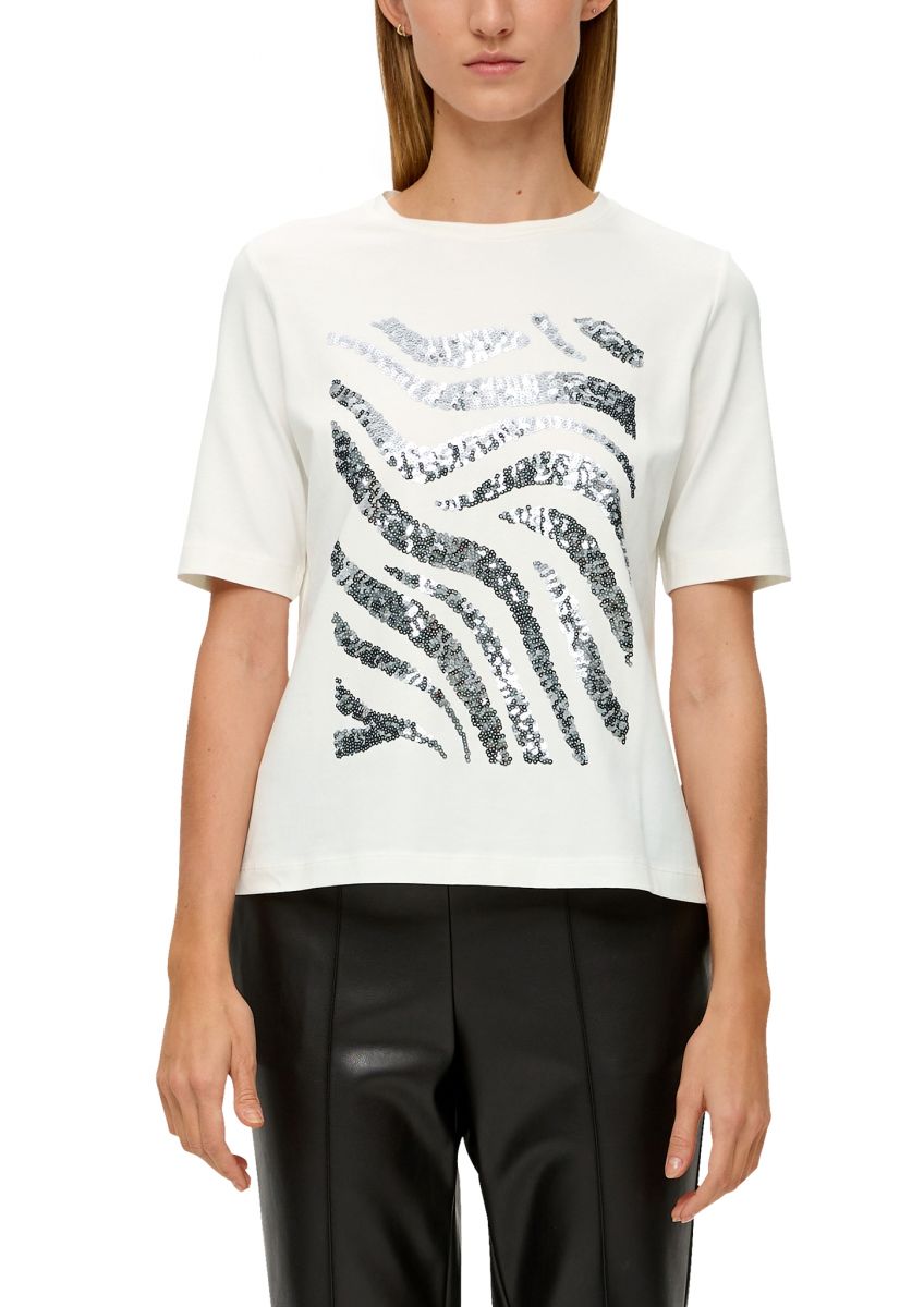 with 34 (02D5) Black Label white s.Oliver sequins - - T-shirt