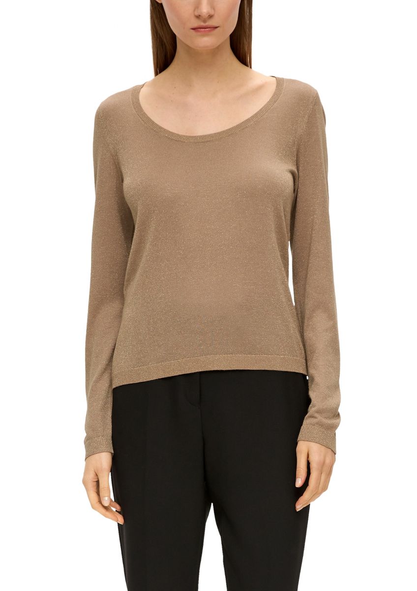 s.Oliver Black Label Knitted jumper with sparkling thread beige