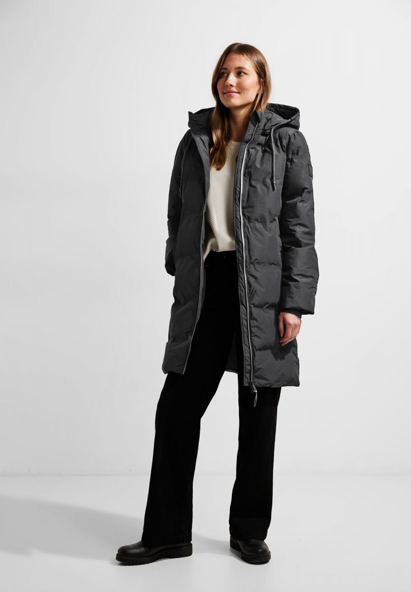 S black (10001) coat - Cecil with - Quilted hood