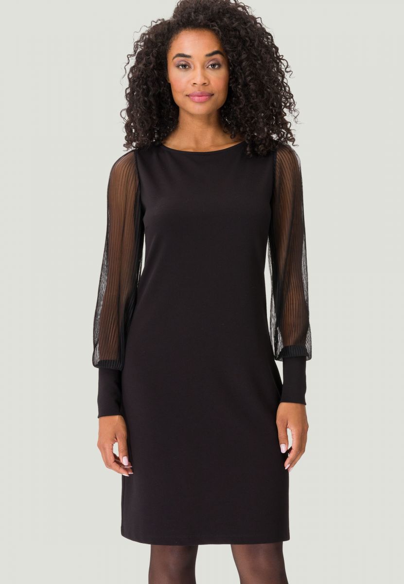 Black dress shop transparent sleeves