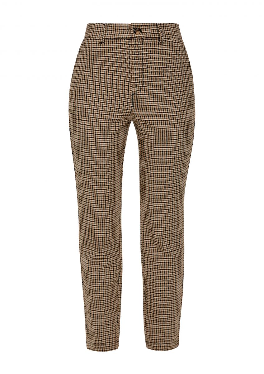 s.Oliver Red Label Regular: Pants with houndstooth pattern - beige/black  (99N3) - 44