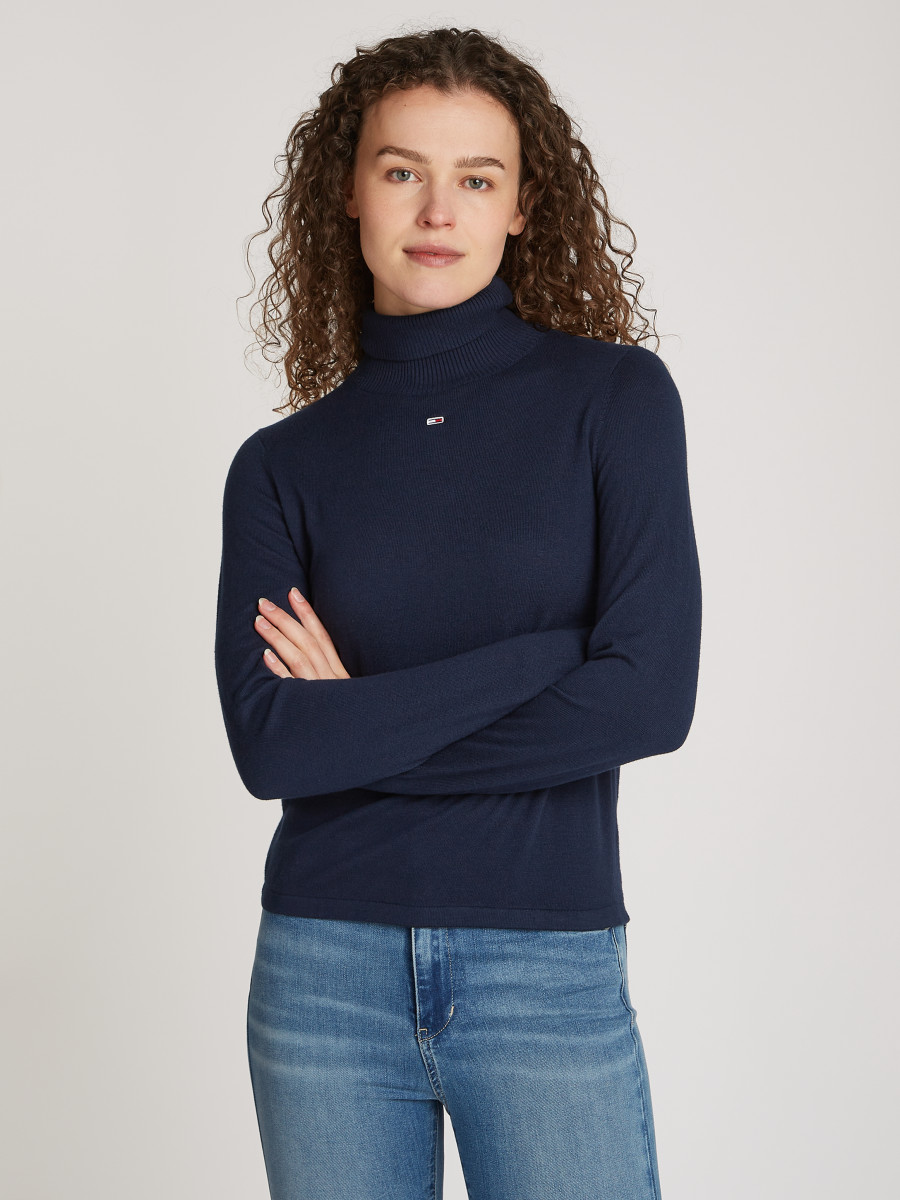 Tommy Jeans Slim fit sweater with turtleneck blue (C1G) XS