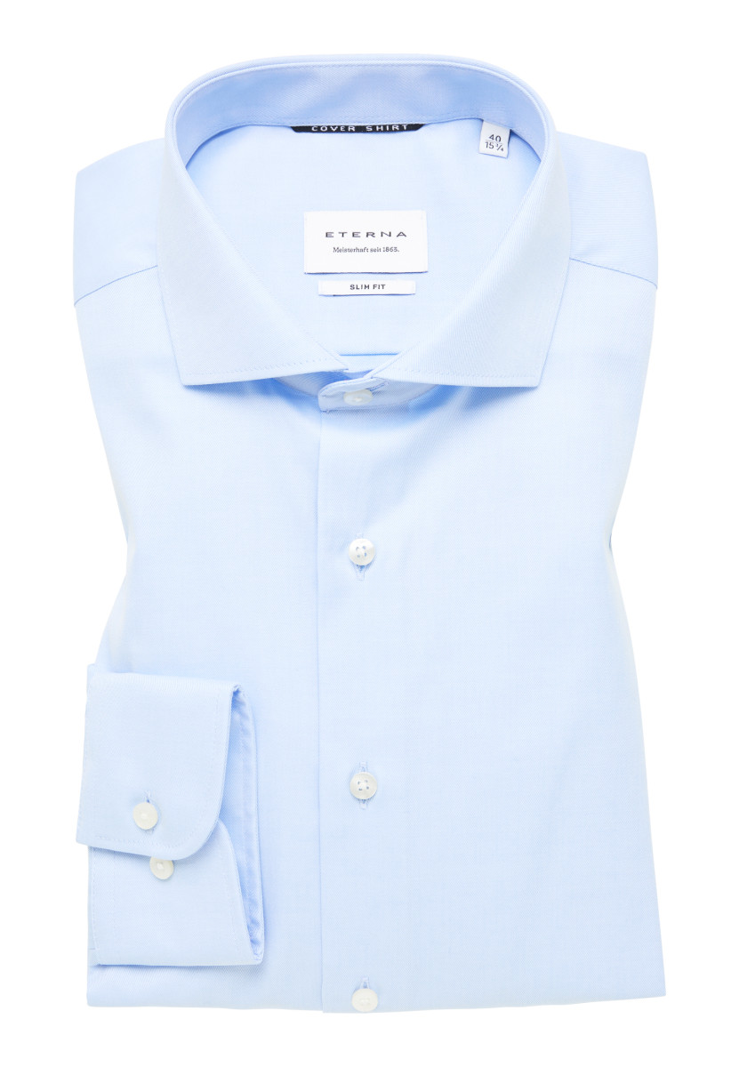 Eterna Slim Fit: long sleeve shirt  - blue (10)