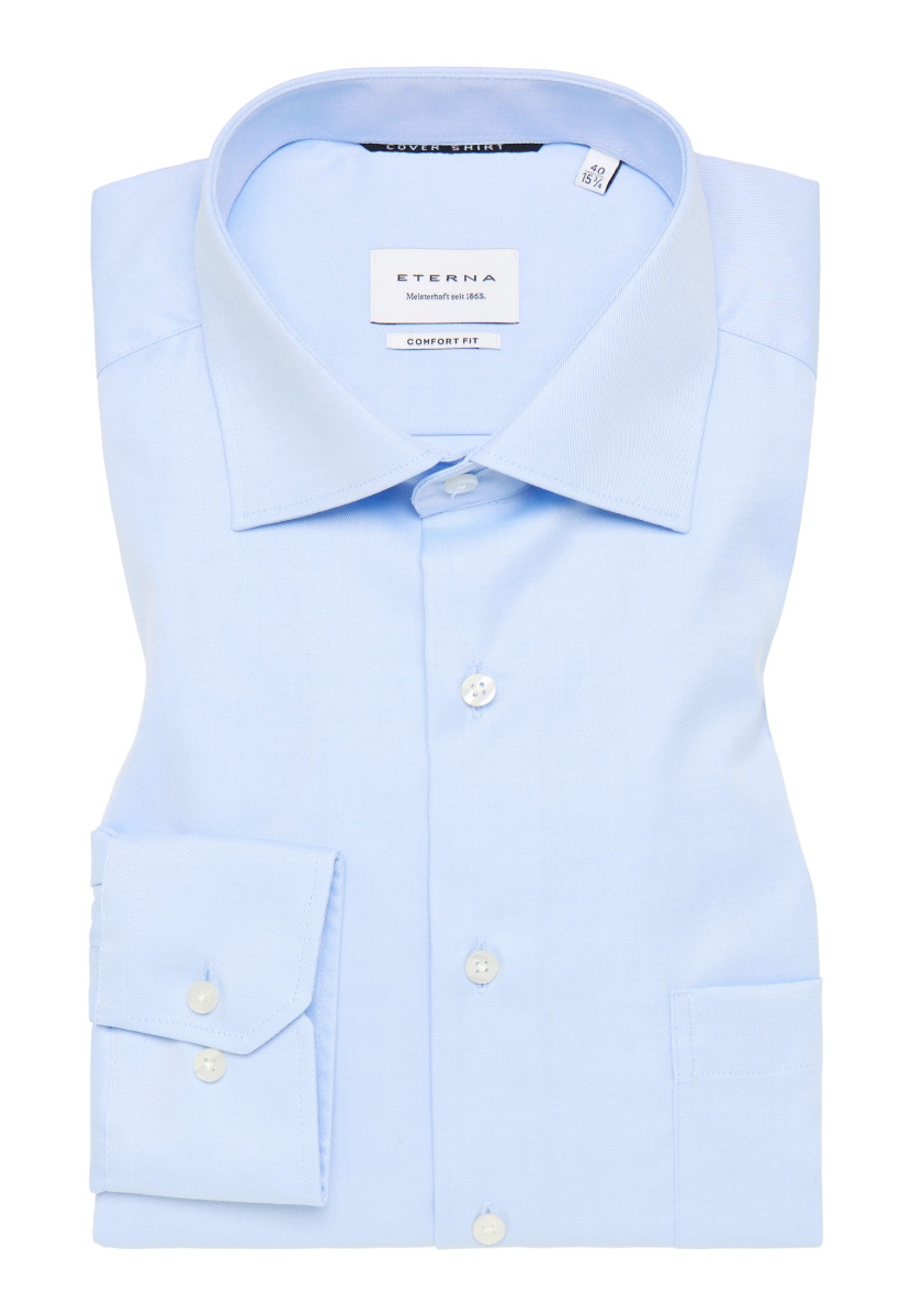Eterna Comfort Fit: Langarmhemd - blau (10)